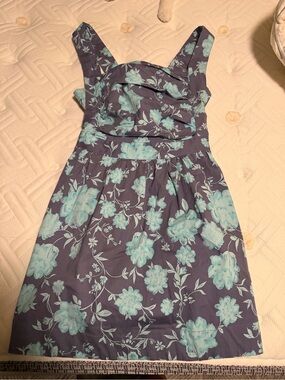 Free People Navy Dress with Aqua Floral Print
